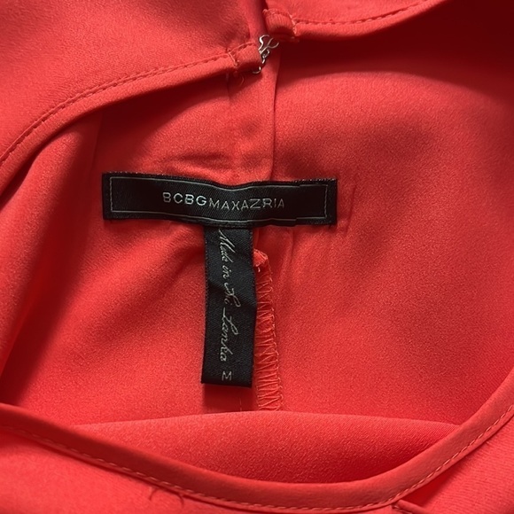 Women’s BCBGMaxAzria Flowy Dress- Bright Poppy-Size Medium-Midi- High Low - Picture 4 of 5